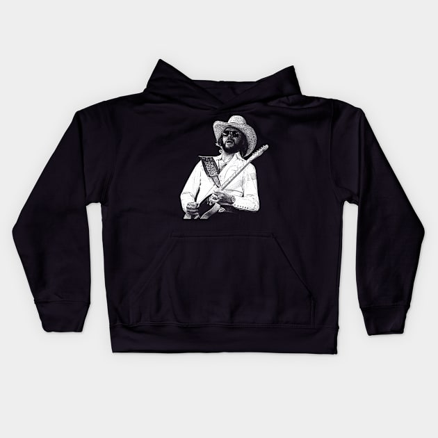 Hank Williams jr. Retro Kids Hoodie by tykler